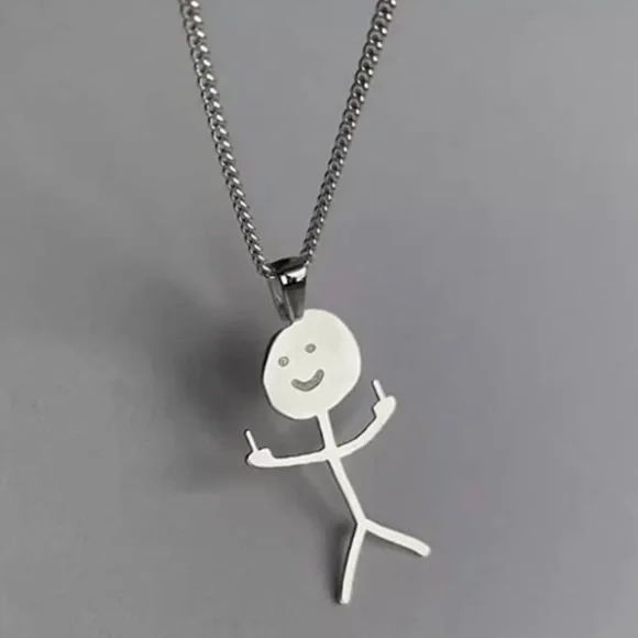 Jewelry | Nwt Silver Fuck You Middle Finger Necklace | Poshmark